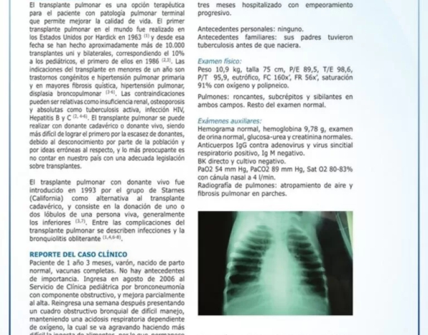Primer caso de trasplante pulmonar con donante vivo en el Perú