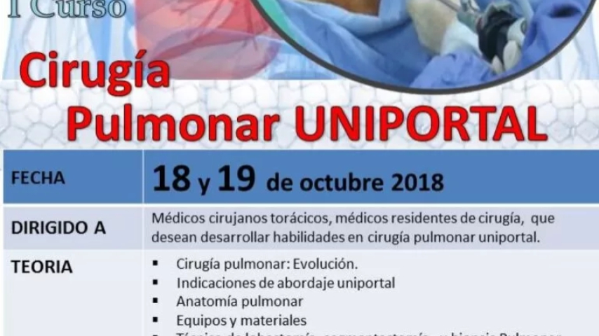 Cirugía Pulmonar Uniportal I Curso dirigido a Médico torácicos
